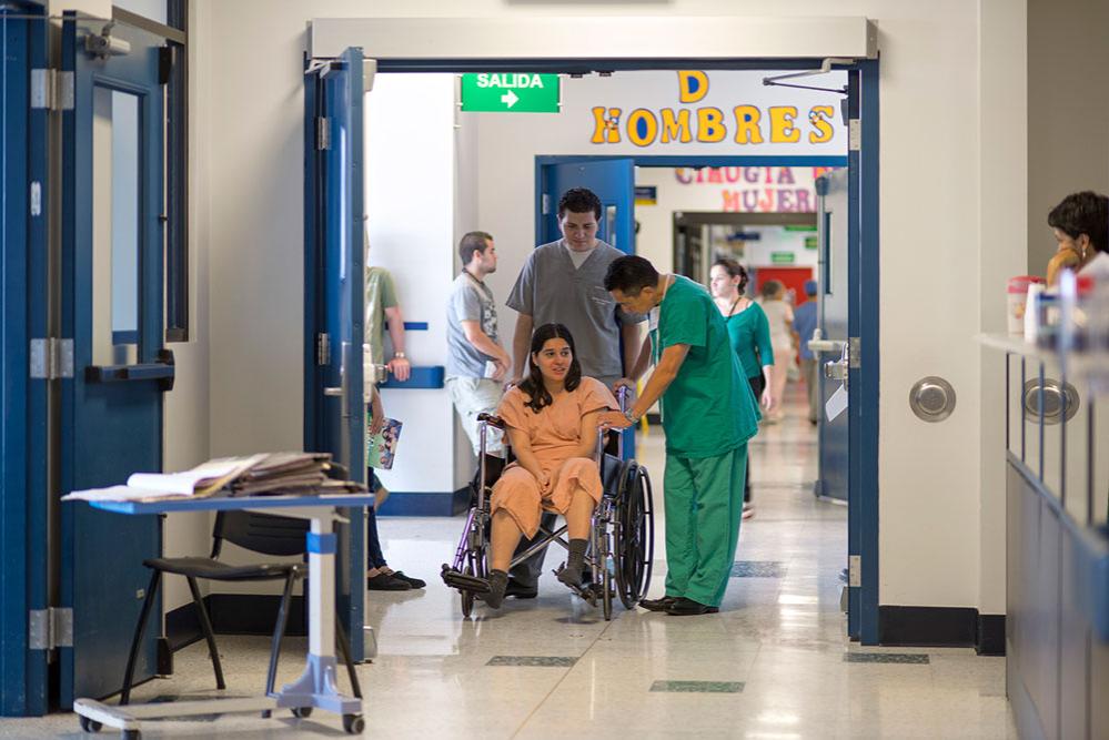 hospital corridor swinging doors