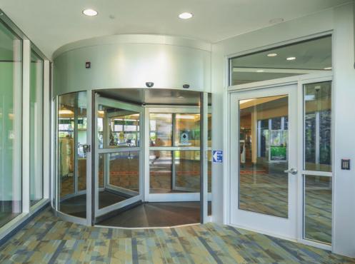 airport revolving and swing door system