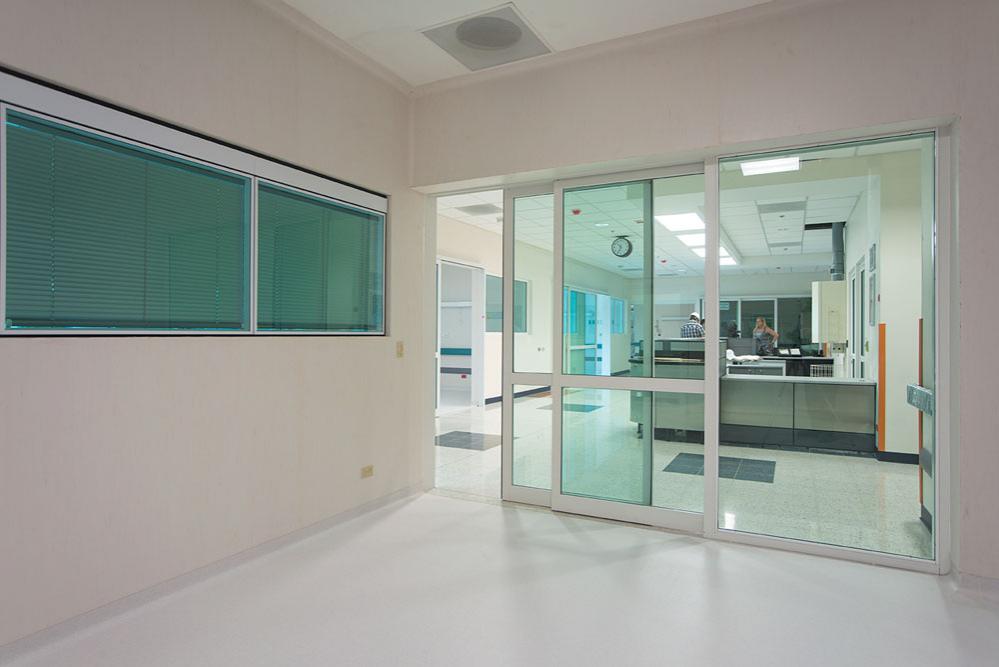 hospital interior sliding glass doors
