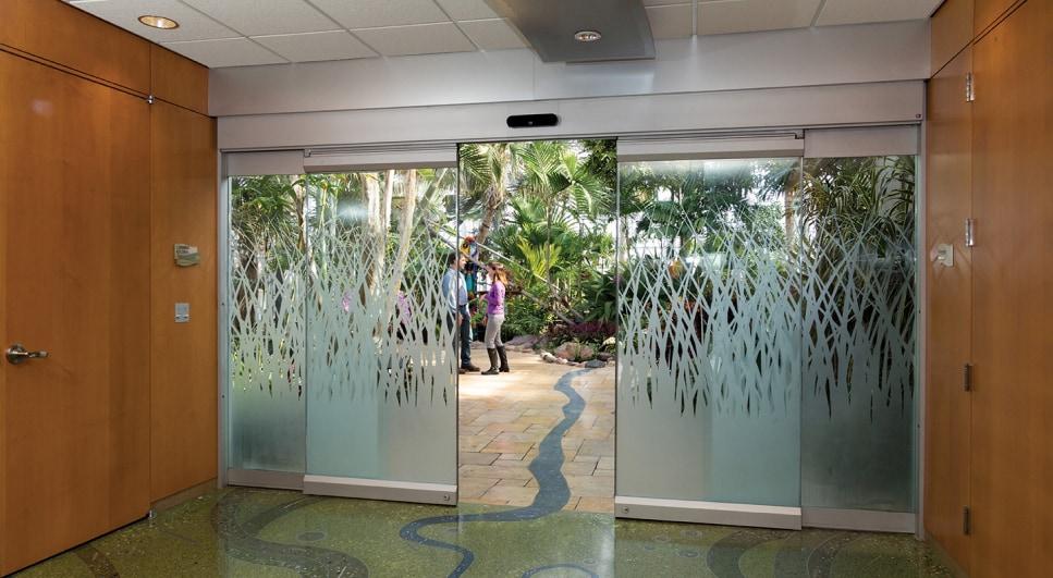 decorative glass sliding door