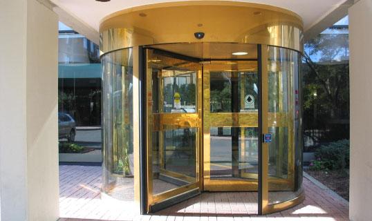exterior revolving glass doors