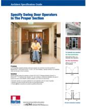 Properly Specifying Swing Door Operators